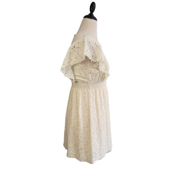 White Lace Mini Dress Spring Rush Coquette Cottagecore Size Small Cream Tone - Picture 14 of 14